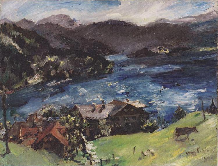 Lovis Corinth Walchensee, Landscape with cattle China oil painting art